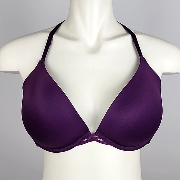 ⭐️2/ $40⭐️ La SENZA Obsession Dark Plum Purple Push Up Underwire Lace Bra 38D - Picture 2 of 14